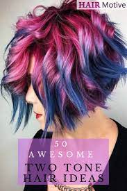 Is One Single Color Not Enough Be Creative With This Two Tone Hairstyle Ideas Click To Find More In Short Ombre Hair Messy Bob Hairstyles Pink And Black Hair