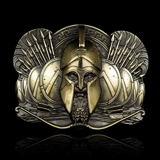 SPARTAN, warriors, belt buckle, brass Wulflund