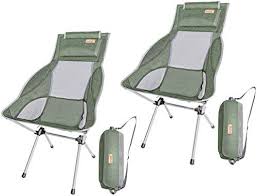 Nice C Ultralight High Back Folding Camping Chair With Headrest Outdoor Backpacking Compact Heavy Duty Outdoor Camping Bbq Beach Travel Picnic Festiv Camping Chair Folding Camping Chairs Headrest