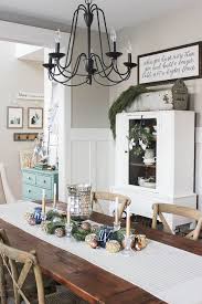Christmas Home Tour With Blues And Metallics Christmas Table Centerpieces Home Farmhouse Dining Room