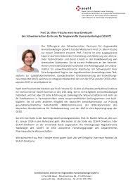 Prof. Dr. Ellen Fritsche wird neue Direktorin des Schweizerischen Zentrums  für Angewandte Humantoxikologie (SCAHT)