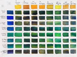 Paint Nerd Alert I Have Been Wanting To Make One Of These A Mixing Chart For Greens When Choosing Watercolor Pigments It S In 2020 Urban Sketching Nerd Alert Nerd