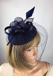 Excited To Share This Item From My Etsy Shop Dark Blue Fasciantor Navy Blue Fascinator Blue Wedd Navy Blue Fascinator Fascinator Hats Wedding Blue Fascinator