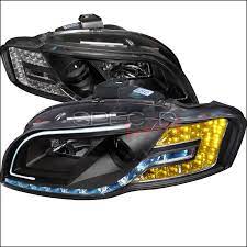 Audi A4 2005 2008 Black Projector Headlights By Spec D Lhp A406jm 8mr Apc Audi A4 Projector Headlights Audi
