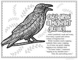 The Raven By Edgar Allan Poe Poetry Coloring Pages Middle School English Language Arts Edgar Allan Poe Coloring Pages
