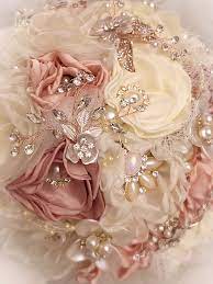 Romantic Fabric Flower Wedding Bouquet 395 Promo Custom Bridal Bouquet Fabric Flower Bouquet Bridal Bouquet