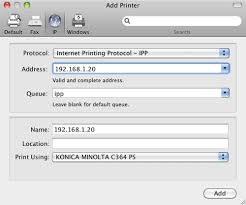 The download center of konica minolta! Using With An Ipp Connection