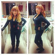 My Homemade Black Widow Costume Scarjo Had Nothing On Me At The Midnight Avengers Premier Cosp Black Widow Costume Diy Black Widow Costume Avengers Costumes