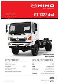 Visibility is further optimized not just with its large wing mirrors, but also the greater downward view of its wide. Hino 500 Series Gt 1322 4x4 Spec Sheet By Justin Edwards Issuu