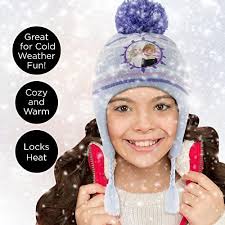 Disney Girls Frozen Winter Hat and Kids Gloves Set, Elsa and Anna Beanie  for Ages 4-7