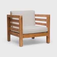 Oana Acacia Wood Club Chair Teak Beige Christopher Knight Home Used Outdoor Furniture Outdoor Furniture Design Outdoor Chairs