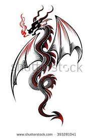 Black And Red Outline Dragon Tattoo Black And Red Tribal Dragon Tattoo Vector Illustration Dragon Tattoo Vector Tribal Dragon Tattoo Tribal Dragon Tattoos