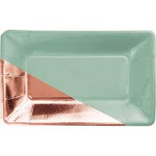 If you're all set to launch your new brand or blog, or simply want to refresh your existing website. Mint And Rose Gold Foil Rectangular Paper Plates By Elise 24 Count