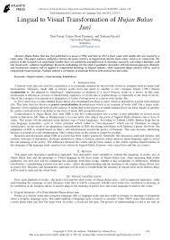 Pdf Lingual To Visual Transformation Of Hujan Bulan Juni