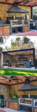 Haus Designs Quincho Aus Porenbeton Mit T Ren Aus Kiefernholz Oregon Im Rahmen Aus Garten Sichtschutz In 2020 Build Outdoor Kitchen Backyard Patio Patio Design