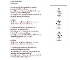 Blowin In The Wind Blowin In The Wind Ukulele Songs Lyrics And Chords