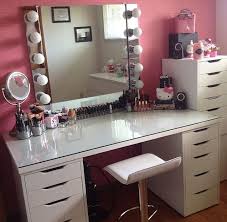 Modern White Vanity Chair With Low Profile Backrest And Chrome Leg White Makeup Vanity With Clear Glass Top And Frameles Beauty Room Vanity Vanity Vanity Decor