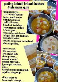 Puding Cocktail Berkuah Kastad Recipes Pudding Desserts Pudding Recipes