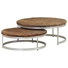 Table de salon en bois massif, mobilier pour salon et séjour de qualité, fabriquées avec les bois les plus nobles : Vidaxl Table Basse 2 Pcs Bois De Traverses Et Acier Tables Achetez Sur Ebay