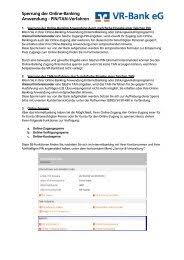Natürlich ohne bezug zu ihrer person. Handbuch Online Banking Privatkunden Vr Bank Pirmasens Eg