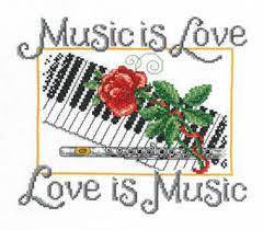 Cross stitch patterns for the whole family designed by connie barwick. Imaginating Music Is Love Cross Stitch Pattern 123stitch