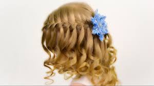 как сделать кудри без плойки и бигудей за 5 минут Waterfall Brading On Wavy Hair Party Hairstyle For Little Girl 9 In 2020 Girls Hairstyles Easy Wavy Hair Diy Party Hairstyles