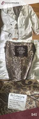 Cream Faux Leather Jacket By Solitaire Size M Cool Details And Beautiful Paisley Lining Measurem Cream Faux Leather Jacket Faux Leather Jackets Leather Jacket