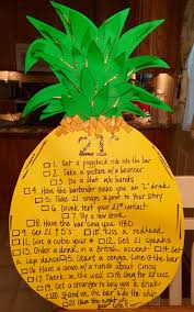 Checklist 21 Things To Do On Your 21st Birthday 21st Birthday Pineapple Checklist Sign 21st Birthday Checklist 21st Bday Ideas 21st Birthday Sign