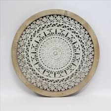 Wall art comes in a variety of manners. Hamptons Round Mandala White Panel Wooden Wall Art 64 Cm Ebay