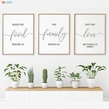 Bible Verse Canvas Painting Signs Print Quotes Poster Kitchen Wall Art Wall Pictures For Living Room Dining Room Decor Dining Room Wall Art Living Room And Dining Room Decor Dining Room