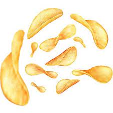 Vector Background With Flying Golden Potato Chips Chips Clipart Potato Chip Png And Vector With Transparent Background For Free Download Potato Chips Vector Food Chips