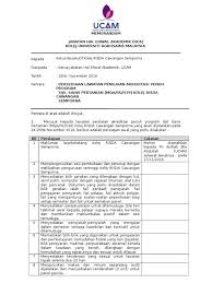 Kolej universiti agrosains malaysia, lot 2020, ayer pa'abas, alor gajah, malacca, malaysia 78000. Memo Persiapan