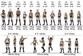 Height and weight for all attack on Titan character | Fandom