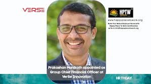Prakashan Manikoth appointed as Group Chief Financial Officer at VerSe  Innovation