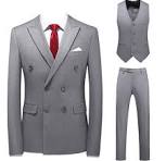 Amazon.com: JUZHIJIA Trajes de doble botonadura para hombre ...