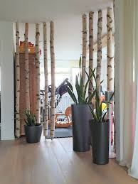 Excellent No Cost Room Divider Made Of Birch Interior Design With White Birch Trunks From Birkendoc Ideen Tips Diy Room Divider Room Divider Diy Interior