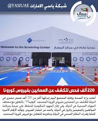 ياسي الامارات الإمارات تجري 220 ألف فحص للكشف عن المصابين بفيروس كورونا المستجد شبكة ياسي الامارات شبكة ياسي الامارات الاخبارية ملتزمون يا وطن الامارات