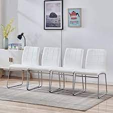 If yes, then you have visited the right page. Buy Modern Faux Leather Dining Chairs Indoor Use Comfortable Kitchen Chairs With Chrome Legs For Kitchen Living Bedroom Dining Room Side Chairs Set Of 4 White Online In Turkey B083r84nx4