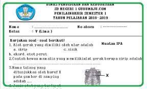 Soal pas semeter 1 kelas 5 kurikulum 2013 disusun berdasarkan kisi kisi yang telah dibuat. Soal Uas Pas Kelas 5 Semester 1 K13 Revisi Tahun 2018 2019 Guru Maju