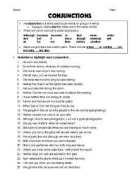 Conjunctions Worksheet Answer Key Conjunctions Worksheet Worksheets English Grammar Worksheets