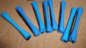 Vintage Perm Rods Blue Small Cold Wave Rods Plastic Curlers Hair Salon Props Curling Rods Concave Rubber Band Perm Rods Curling Rods Permed Hairstyles