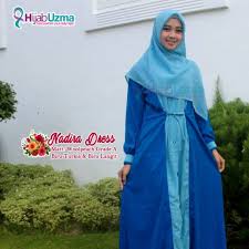Misalnya, seperti kerudung coklat tua dengan baju coklat muda. Gamis Polos Kombinasi Warna Biru Turkis Dan Biru Langit Wolfis Wolvis Solo Shopee Indonesia