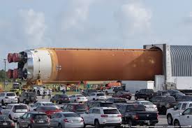 The world's first communications satellite was project score (signal communication by orbiting relay equipment), launched from cape canaveral using an atlas b missile on dec. First Space Launch System Rocket Core Stage Arrives In Florida Spaceflight Insider