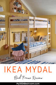 Ikea Mydal Bed Frame Review The Ikea Mydal Bed Frame Is Designed With Guardrails So Your Kids Don T Slip Through In Their Ikea Mydal Ikea Bunk Bed Bunk Beds