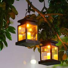 2 Pack Solar Lantern Outdoor Garden Hanging Lantern Waterproof Led Flickering Flameless Candles Mission Lantern For Table Outdoor Party Walmart Com Walmart Com