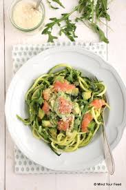 Courgette Spaghetti Met Avocado En Zalm Mind Your Feed Courgette Spaghetti Vegetarische Recepten Gezonde Groenten Recepten