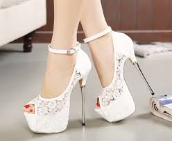 Lace Style Wedding Shoes Ankle Wedding Shoes Open Toes Stilettos High Heels Heels Wedding Shoes Open Toe Peep Toe Shoes