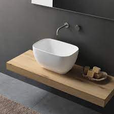Lavabo Da Appoggio Dal Design Moderno Novello Made In Italy Disponibili In Due Versioni Teknorit Bianc Design Bagno Piccolo Design Del Bagno Design Moderno