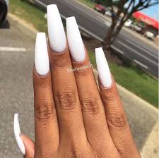 Then you are in the right place! Gorgeous Long White Coffin Nails With Diamonds Nail And Manicure Trends