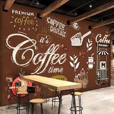 Retro Style Wallpaper Mural For Cafe Restaurant Coffee Shop Decor Cafe Wall Coffee Shop Design